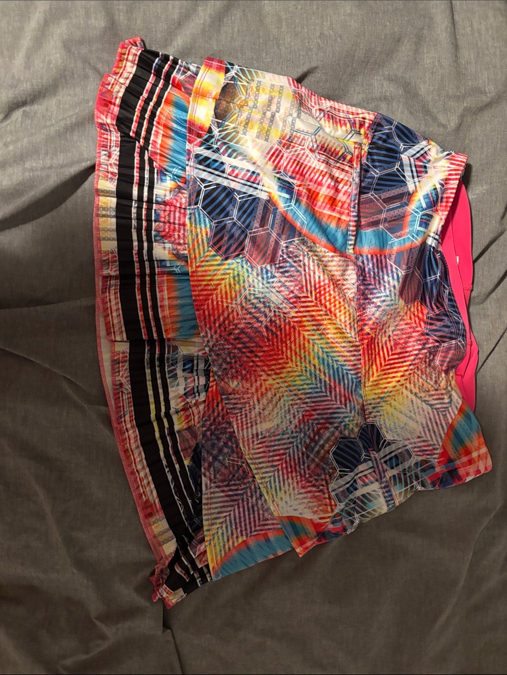 Lucky in Love Multi-Color Geometric Print Mini Skirt